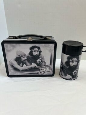 NECA Lunchbox Cheech & Chong's Up In Smoke Movie WITH Thermos Metal Black White